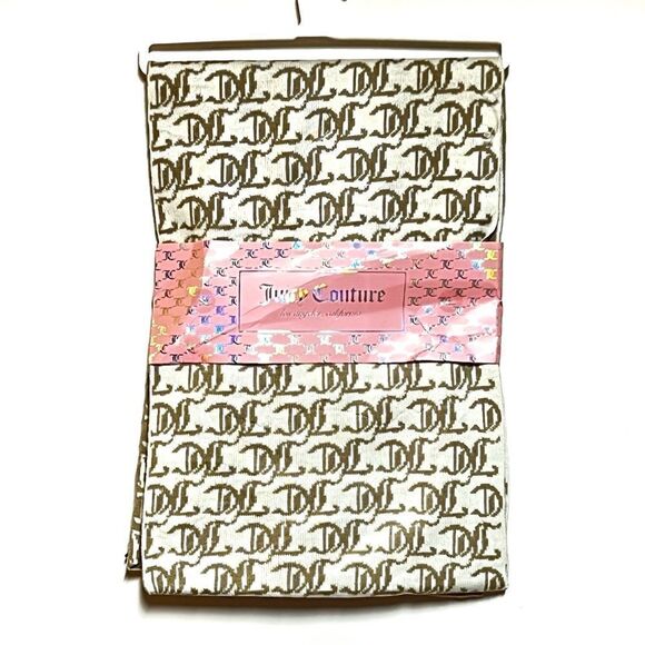NWT Juicy Couture JC Monogram Logo 2PC Knit Hat & Scarf Set - Picture 2 of 2